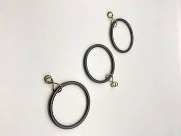 Black Curtain Rod Rings With Loose Eyelet - Inner Diameter ø 20mm / 42mm - Pack of 10 - Parts4Blinds