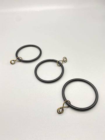 Black Curtain Rod Rings With Loose Eyelet - Inner Diameter ø 20mm / 42mm - Pack of 10 - Parts4Blinds