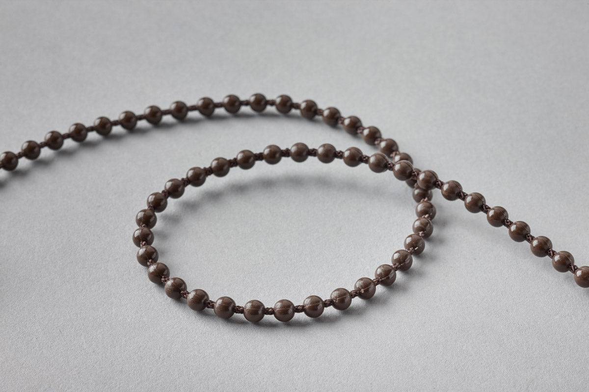 Brown Plastic Chain for Vertical Blinds - No.10 Bead Size: 4.5mm + Free Connector - Parts4Blinds