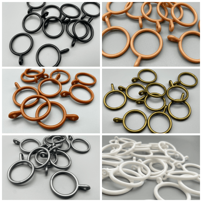 25x Plastic Pole Rings with Fixed Eyelet - For Poles Upto 30mm - Pack of 25pcs - Parts4Blinds