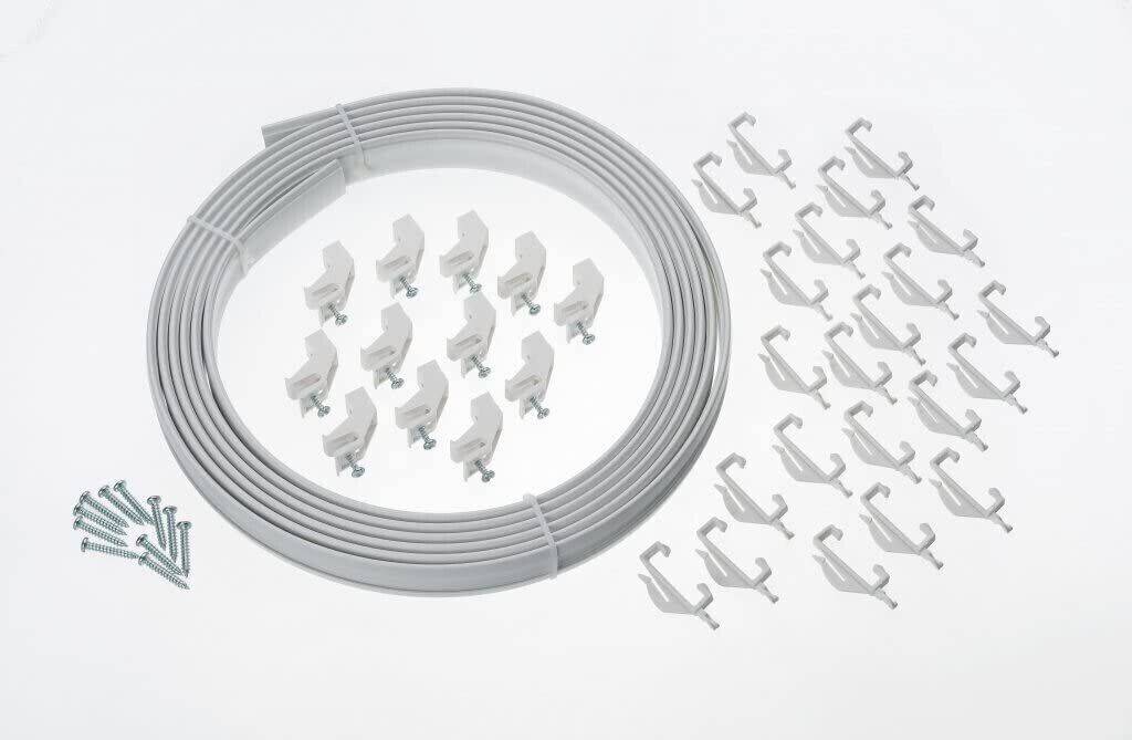  Bendable Straight & Bay Window Coiled Curtain Track Rail PVC with Valance - Complete Kit - Parts4Blinds