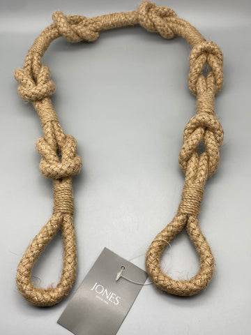 Pair of Coastal Shanklin Rope Tie Band Jute / Tie Backs - by Jones® - Pair - Parts4Blinds